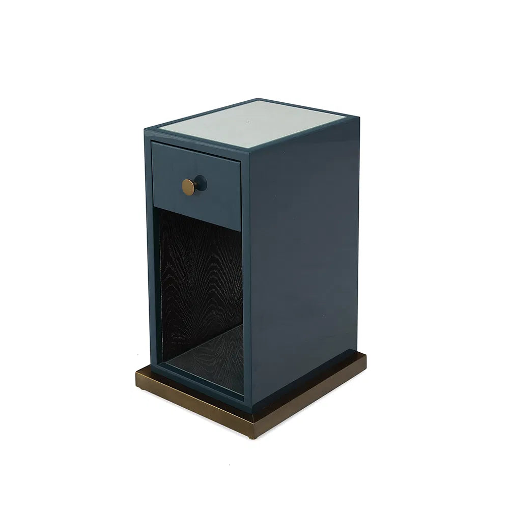 Julian Chichester | Berlin Small Bedside in Ocean Blue Gloss Lacquer