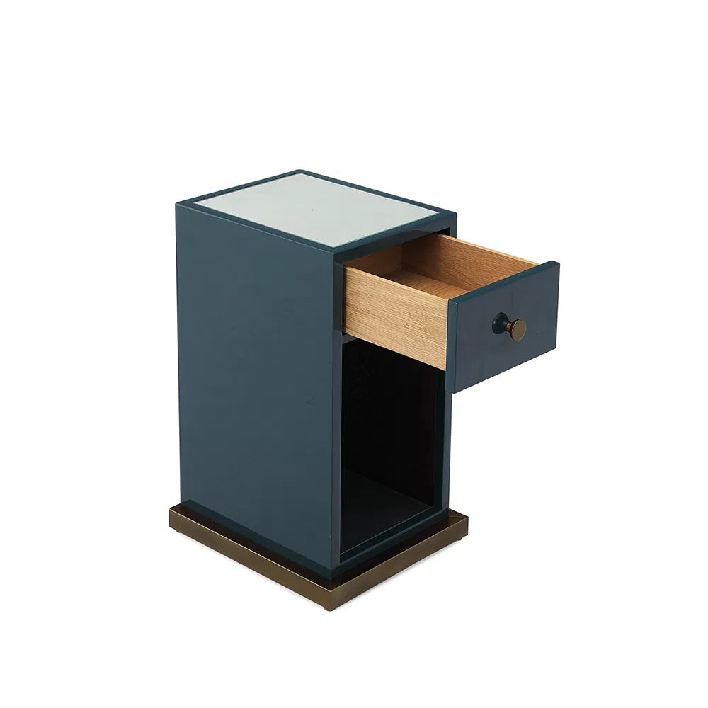 Julian Chichester | Berlin Small Bedside in Ocean Blue Gloss Lacquer