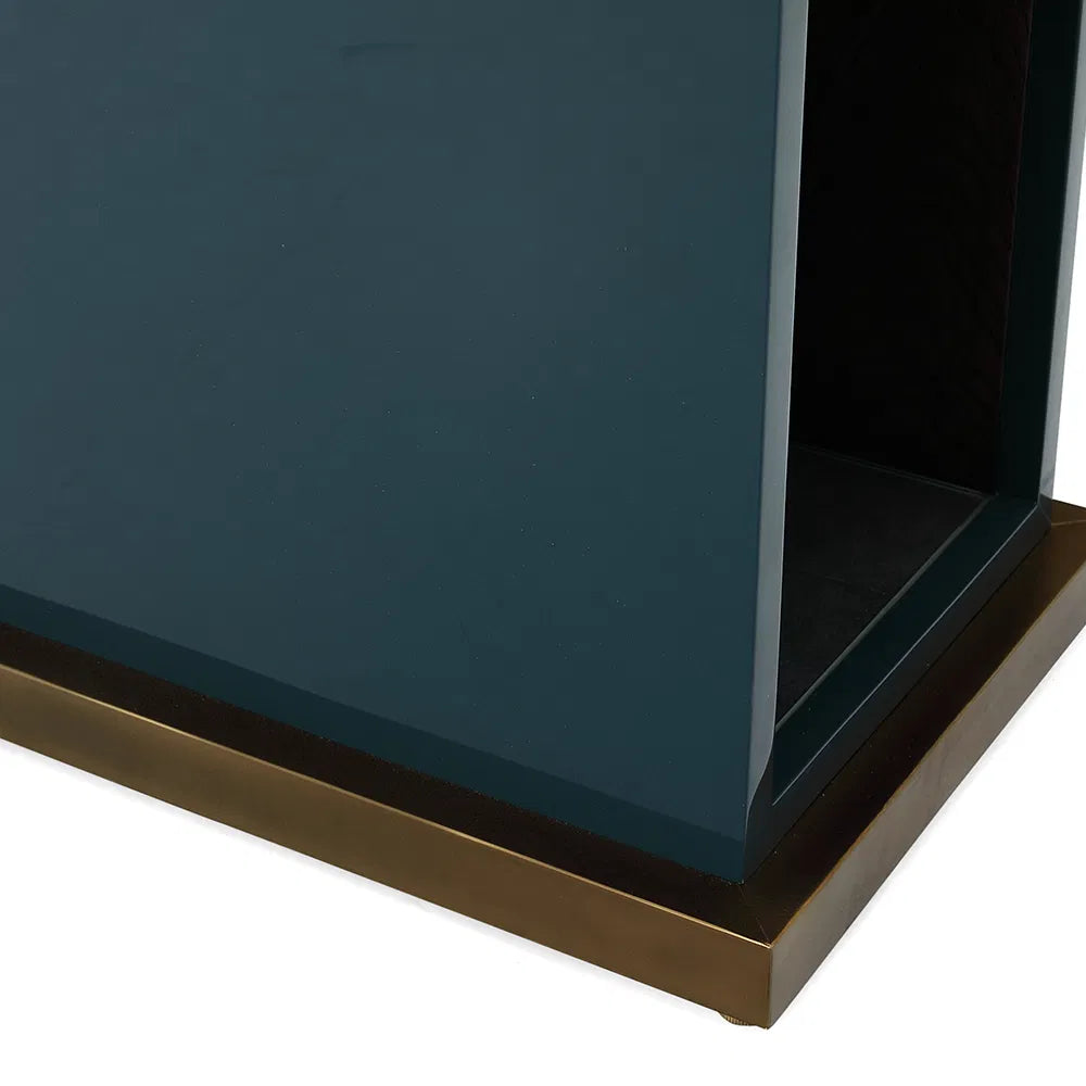 Julian Chichester | Berlin Small Bedside in Ocean Blue Gloss Lacquer