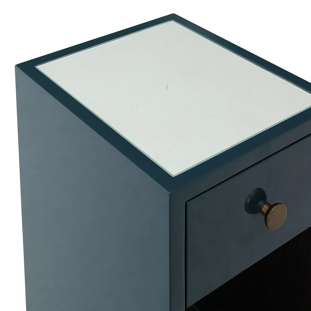 Julian Chichester | Berlin Small Bedside in Ocean Blue Gloss Lacquer