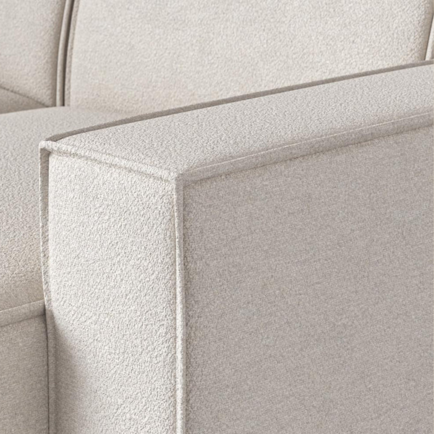 Swyft | 3 Seater Left Chaise Sofa in Ivory Boucle