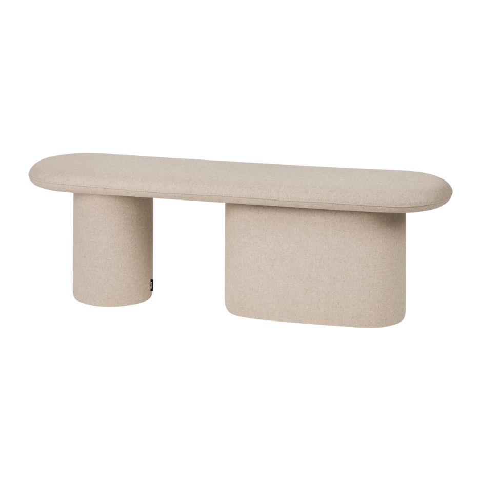 Noo.Ma | Rull Bench in Beige Wool