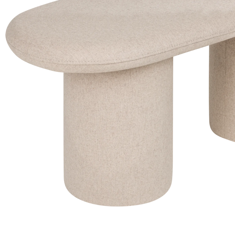 Noo.Ma | Rull Bench in Beige Wool