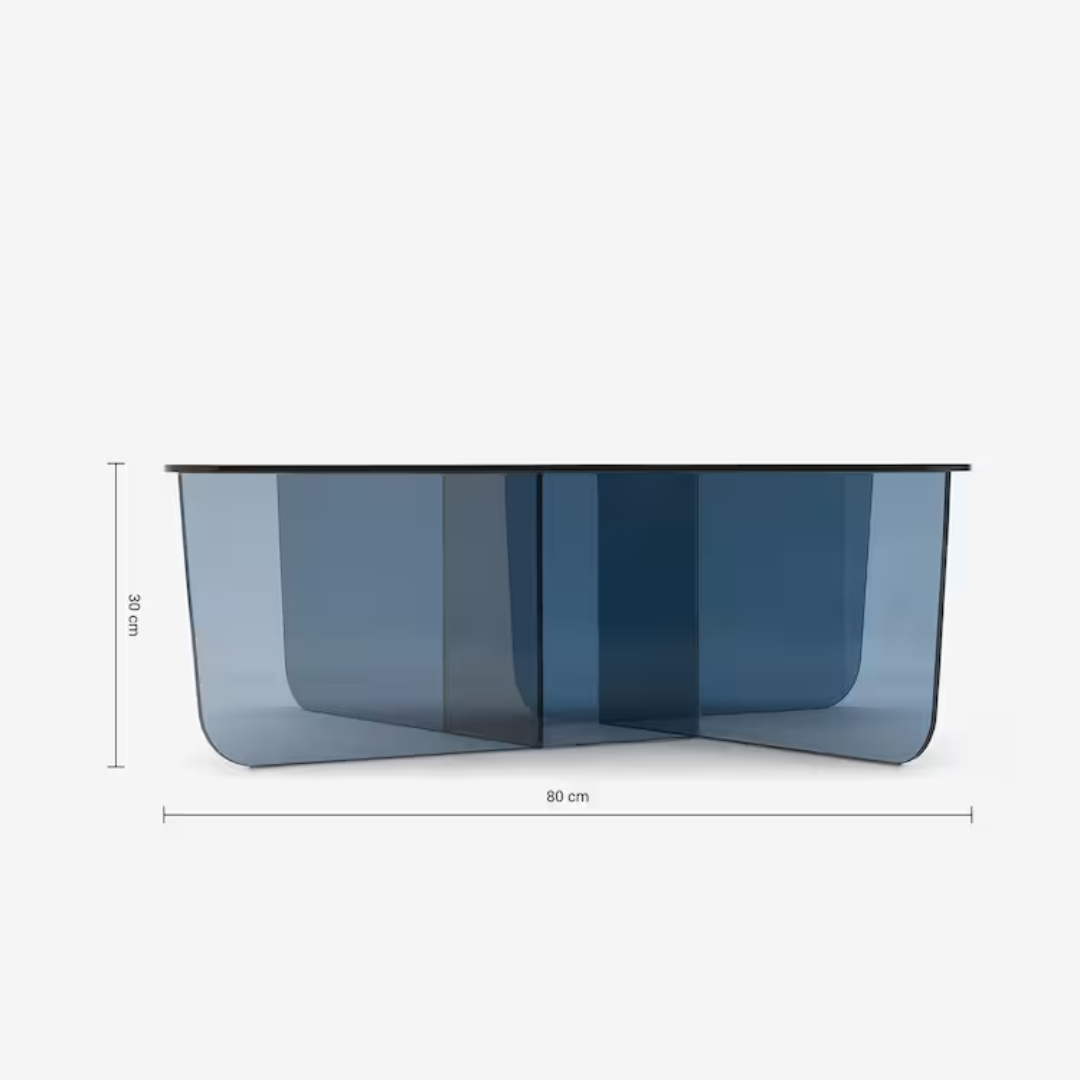 Oki Blue Glass Coffee Table