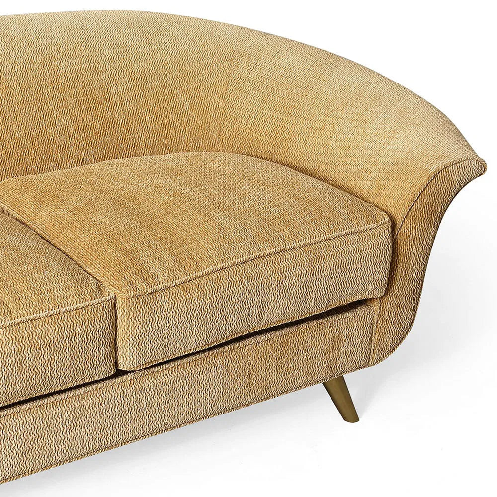 Wing Sofa in Light Amber with Brass Legs