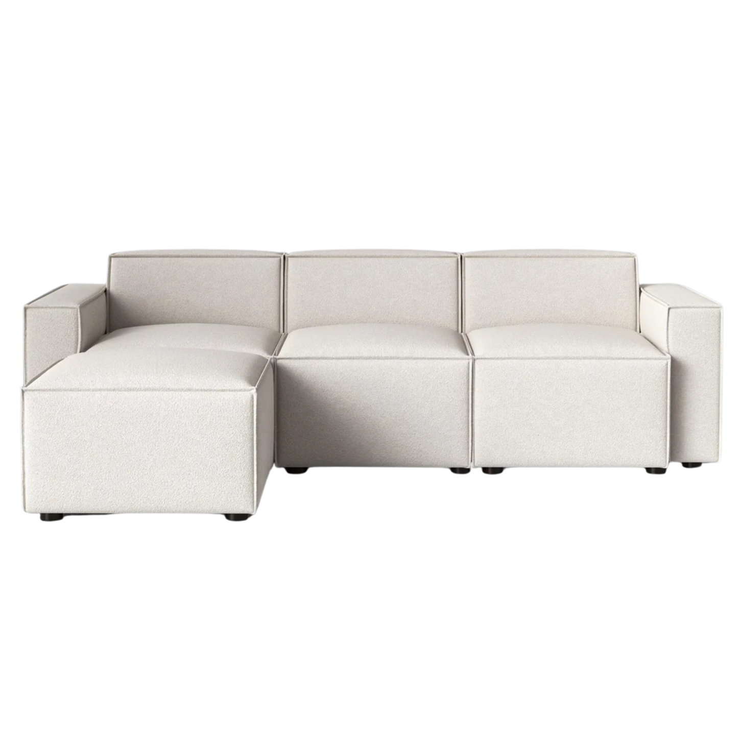 Swyft | 3 Seater Left Chaise Sofa in Ivory Boucle