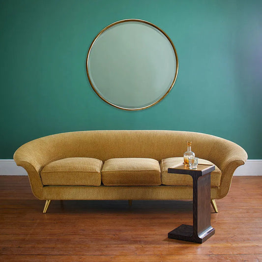 Wing Sofa in Light Amber with Brass Legs
